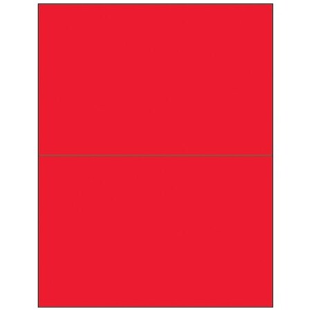 Bsc Preferred 8-1/2 x 5-1/2'' Fluorescent Red Removable Rectangle Laser Labels, 200PK BUY00027783